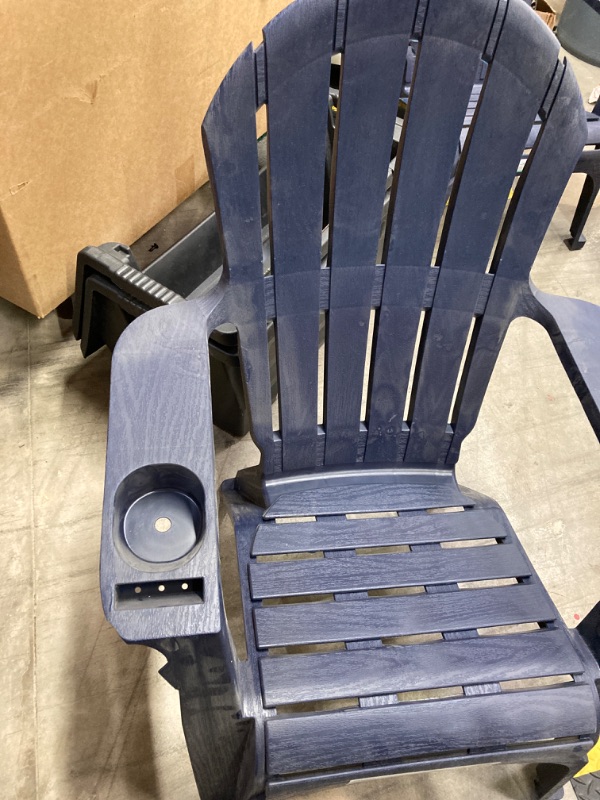 Photo 1 of Adams PATIO Stackable Bluestone Plastic Frame Stationary Adirondack Chair with Slat Seat
Item #5462115 |

