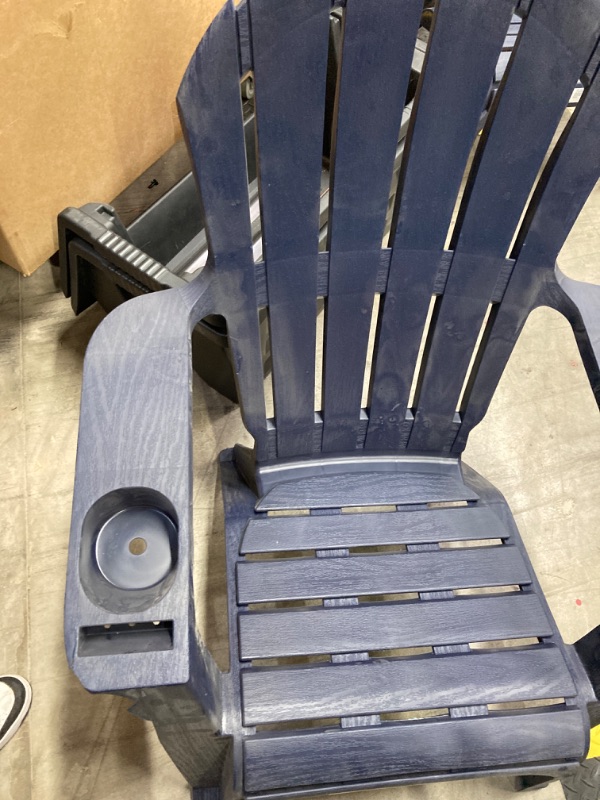 Photo 2 of Adams PATIO Stackable Bluestone Plastic Frame Stationary Adirondack Chair with Slat Seat
Item #5462115 |

