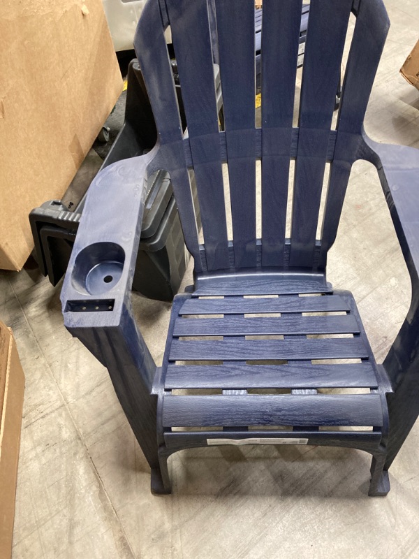 Photo 2 of Adams PATIO Stackable Bluestone Plastic Frame Stationary Adirondack Chair with Slat Seat
Item #5462115 |

