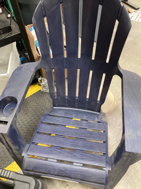 Photo 1 of Adams PATIO Stackable Bluestone Plastic Frame Stationary Adirondack Chair with Slat Seat
Item #5462115 |

