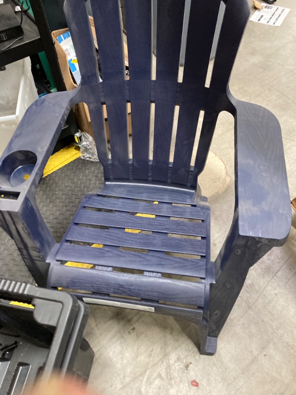 Photo 1 of Adams PATIO Stackable Bluestone Plastic Frame Stationary Adirondack Chair with Slat Seat
Item #5462115 |

