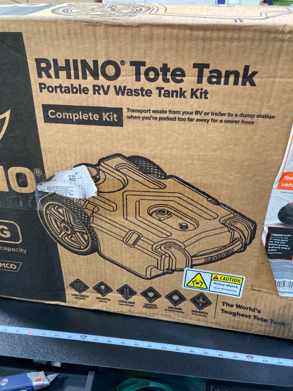 Photo 2 of Camco Portable RV Waste Holding Tank with Hose and Accessories, 15 Gallons (39000) , Gray