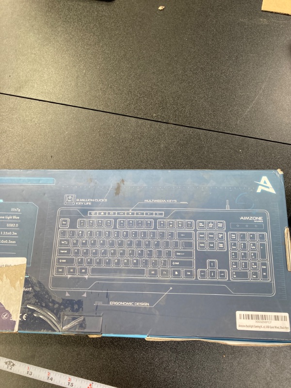 Photo 1 of Aimzone Backlit Gaming Keyboard, Ergonomic Quiet Membrane Led Keyboards, 8 Extra On-Board Multimedia Keys, Anti-Ghosting, Dedicated Media Control, Wired, USB, Black (Keys Don't Light Up)