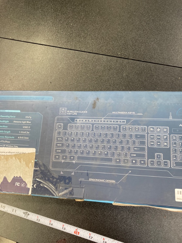 Photo 1 of Aimzone Backlit Gaming Keyboard, Ergonomic Quiet Membrane Led Keyboards, 8 Extra On-Board Multimedia Keys, Anti-Ghosting, Dedicated Media Control, Wired, USB, Black (Keys Don't Light Up)