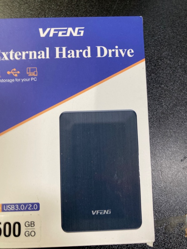 Photo 2 of 500GB Portable External Hard Drive, Ultra Slim 2.5" USB 3.0 HDD Compatible with Mac, Xbox, PS4, PC, Laptop, Xbox One/360, Xbox Series X/S, Storage Expansion Backup, Black 500GB Black