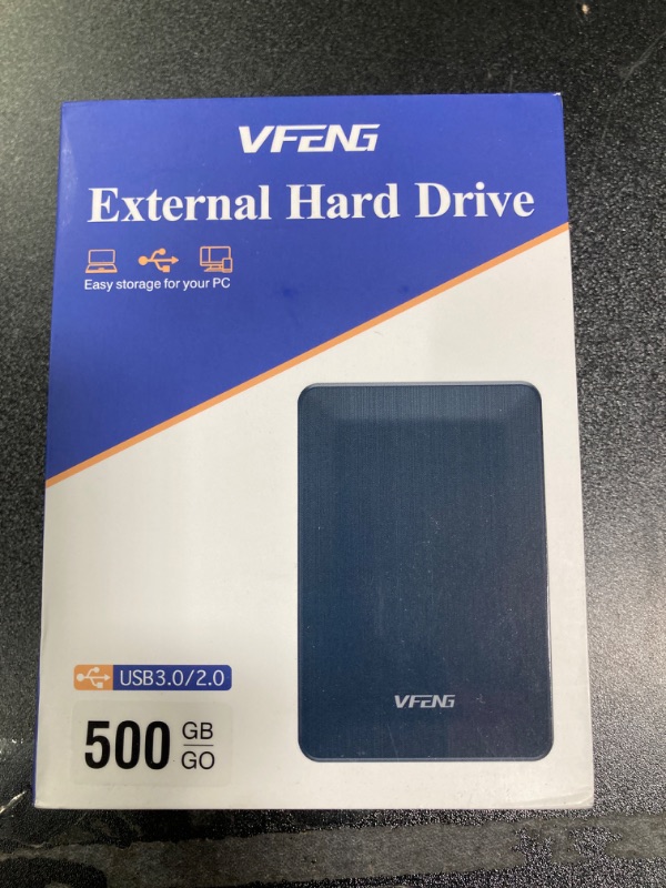 Photo 2 of 500GB Portable External Hard Drive, Ultra Slim 2.5" USB 3.0 HDD Compatible with Mac, Xbox, PS4, PC, Laptop, Xbox One/360, Xbox Series X/S, Storage Expansion Backup, Black 500GB Black