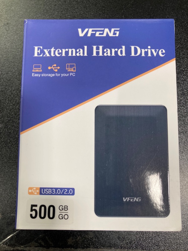 Photo 2 of 500GB Portable External Hard Drive, Ultra Slim 2.5" USB 3.0 HDD Compatible with Mac, Xbox, PS4, PC, Laptop, Xbox One/360, Xbox Series X/S, Storage Expansion Backup, Black 500GB Black