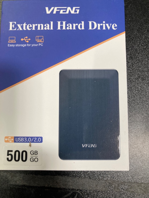 Photo 2 of 500GB Portable External Hard Drive, Ultra Slim 2.5" USB 3.0 HDD Compatible with Mac, Xbox, PS4, PC, Laptop, Xbox One/360, Xbox Series X/S, Storage Expansion Backup, Black 500GB Black