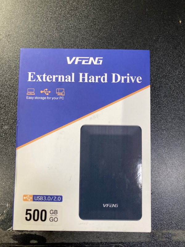Photo 1 of 500GB Portable External Hard Drive, Ultra Slim 2.5" USB 3.0 HDD Compatible with Mac, Xbox, PS4, PC, Laptop, Xbox One/360, Xbox Series X/S, Storage Expansion Backup, Black 500GB Black