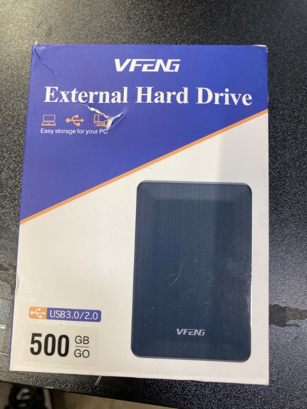 Photo 2 of 500GB Portable External Hard Drive, Ultra Slim 2.5" USB 3.0 HDD Compatible with Mac, Xbox, PS4, PC, Laptop, Xbox One/360, Xbox Series X/S, Storage Expansion Backup, Black 500GB Black