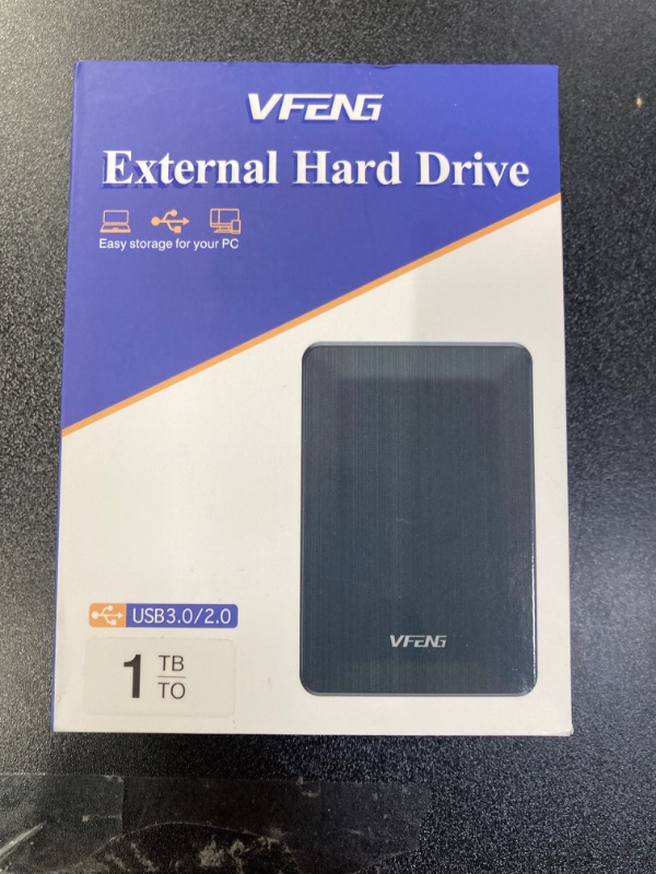 Photo 1 of VFENG 1TB Portable External Hard Drive, Ultra Slim 2.5" USB 3.0 HDD Compatible with Mac, Xbox, PS4, PC, Laptop, Xbox One/360, Xbox Series X/S, Storage Expansion Backup, Black 1TB Black