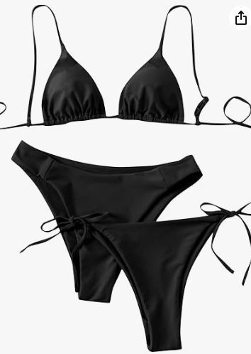 Photo 1 of Women's Tie Side Triangle Top String Sexy Swimsuit Bathing Suit Two Piece Bikinis Sets XL