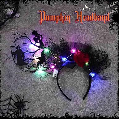 Photo 1 of **((3Pk Bundle))**EVILD Halloween Light Up Headband Flower Costume Headpiece Tree Branch Hair Bands Festival Party Hair Accessory Women
