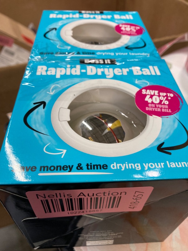 Photo 2 of 2 Pack Rapid Reusable Dryer Ball, Fabric Softener Ball Alternative to Plastic/Wool Dryer Balls, Reduces Clothing Wrinkles & Saves Drying Time, Ultra Reflective & Lightweight Technology Laundry Balls