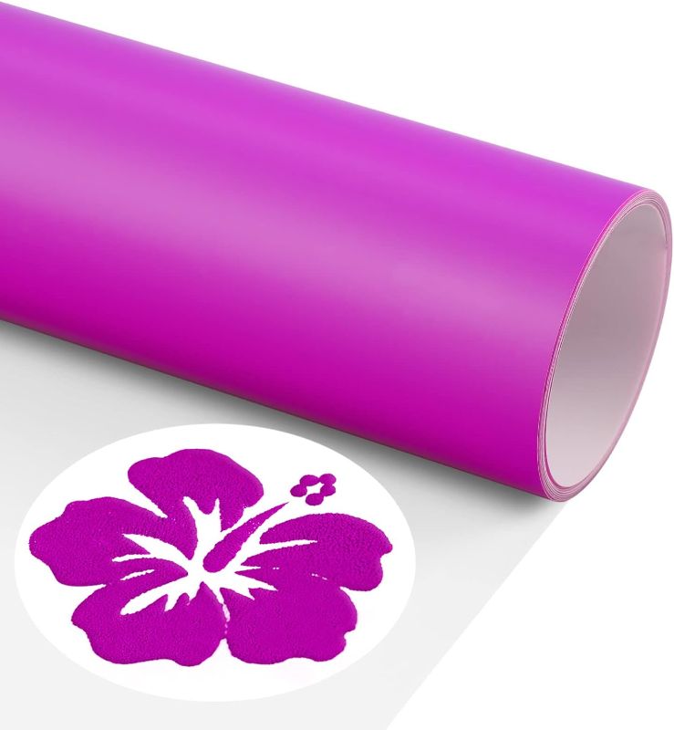 Photo 1 of **((2Pk Bundle)) 3D Puff Vinyl Heat Transfer Purple - Puff Heat Transfer Vinyl HTV Puff Vinyl 12"x6' for Heat Press T Shirt Compatible with Cricut Air or Maker by TransWonder (Purple)
