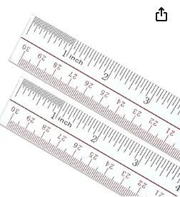 Photo 1 of 2 Pack 4 Pcs Ruler 12 inch, Clear Plastic 12 inch Ruler, Apply to Rulers for Kids and Office Use Measuring Tools, Transparent Metric Straight Ruler, Ruler with Inches and Centimeters
