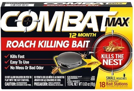 Photo 1 of Combat Max 12 Month Roach Killing Bait, Small Roach Bait Station, Child-Resistant, 18 Count
