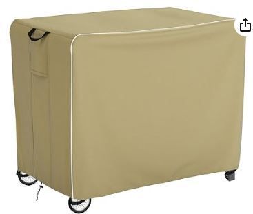 Photo 1 of ***OPENED FOR INSPECTION*** Velway Outdoor Dining Cart Cover - Prep Table Cover for Movable Dining Cart Table with Air Vent, 420D Waterproof Anti-UV Grill Table Cover Bar Tool Cart Cover - 42" L x 24" W x 32" H?Camel?
