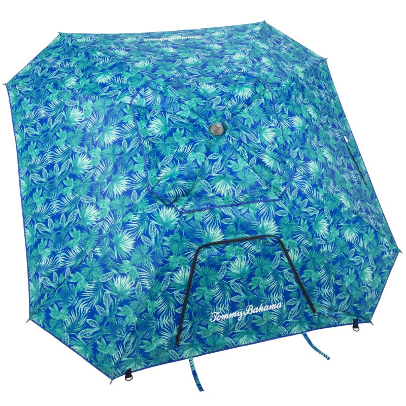 Photo 1 of Tommy Bahama 8' Outdoor Total Sun Block Extreme Shade Umbrella and Sun Shelter, Blue