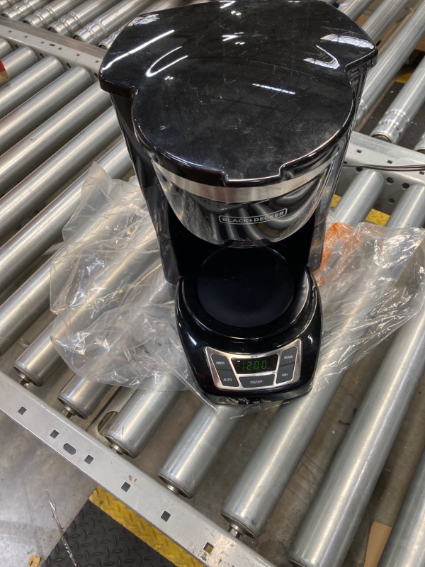 Photo 2 of BLACK+DECKER 12-Cup Digital Coffee Maker, CM1160B, Programmable, Washable Basket Filter, Sneak-A-Cup, Auto Brew, Water Window, Keep Hot Plate, Black black/stainless steel
***Missing pot***