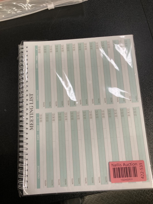 Photo 2 of Ymumuda Meeting Notebook for Work, Meeting Notes Notebook with Action Items, Undated, 54 Sheets, 7"x10", Work & Business Planner, Project Management & Meetings Notes Notepads for Women/Men V24