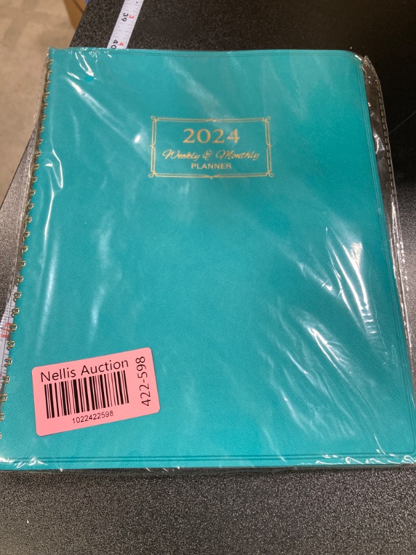 Photo 2 of 2024 Planner - Planner 2024, Monthly planner 2024 with Leather Cover, 8.5 x 11, from Jan 2024 to Dec 2024, Twin-Wire Binding, 12 Printed Monthly Tabs green-new