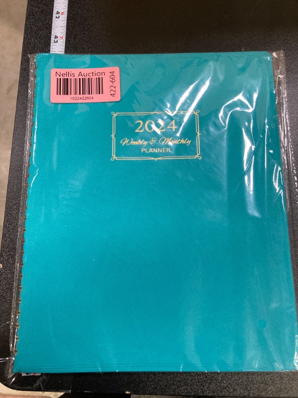 Photo 2 of 2024 Planner - Planner 2024, Monthly planner 2024 with Leather Cover, 8.5 x 11, from Jan 2024 to Dec 2024, Twin-Wire Binding, 12 Printed Monthly Tabs green-new