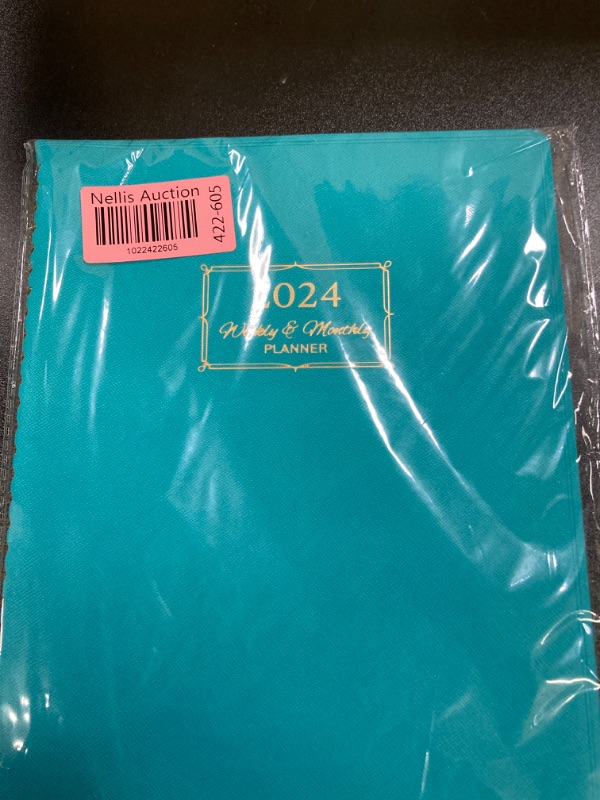 Photo 2 of 2024 Planner - Planner 2024, Monthly planner 2024 with Leather Cover, 8.5 x 11, from Jan 2024 to Dec 2024, Twin-Wire Binding, 12 Printed Monthly Tabs green-new