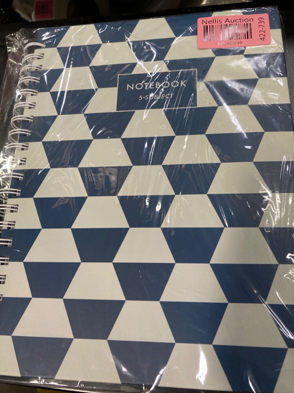 Photo 2 of Cute Hardcover Spiral Notebook, 5 Subject College Ruled Composition 8.5 * 11 Notebooks for School and Work (Navy)