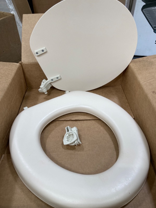 Photo 1 of Mayfair 15EC 346 Removable Soft Toilet Seat that will Never Loosen, ROUND - Premium Hinge, Biscuit/Linen 1 Pack Round - Premium Hinge Biscuit/Linen