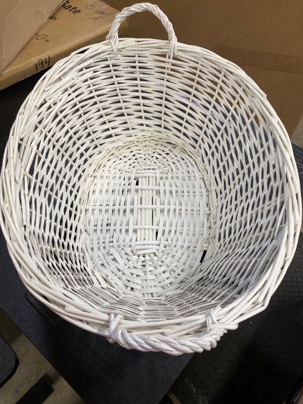 Photo 2 of **Only basket** Home Basics Wicker Laundry Basket (White) 22" X 17" X 9.5" White