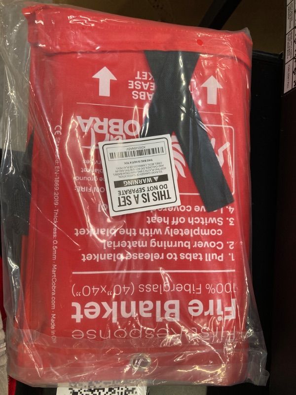 Photo 2 of Mart Cobra Emergency Fire Blanket for Home and Kitchen Fire Extinguishers for The House x4 Fiberglass Fire Blankets Emergency for Home Fireproof Blanket Fire Retardant Blankets Grease Spray