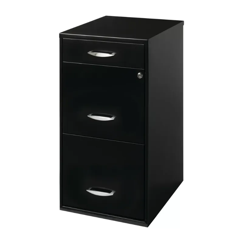 Photo 1 of Space Solutions 3 Drawer Letter Width Vertical File Cabinet with Pencil Drawer, Black