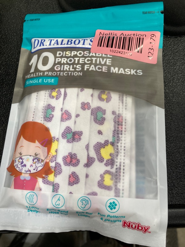 Photo 2 of Dr. Talbot's Disposable Protective Face Masks for Kids 2-5 Years (10 Count) and Prints (10 Count) Neutral 20 Count (Pack of 2)