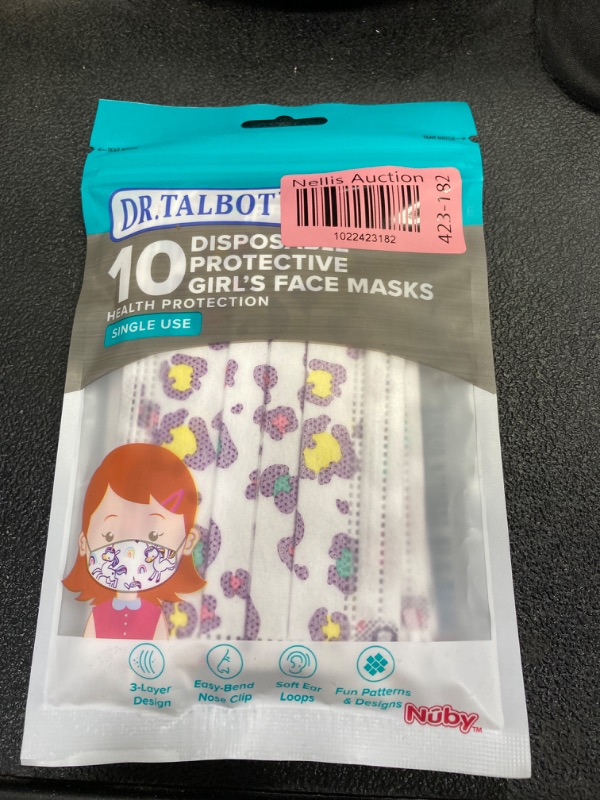 Photo 2 of Dr. Talbot's Disposable Protective Face Masks for Kids 2-5 Years (10 Count) and Prints (10 Count) Neutral 20 Count (Pack of 2)