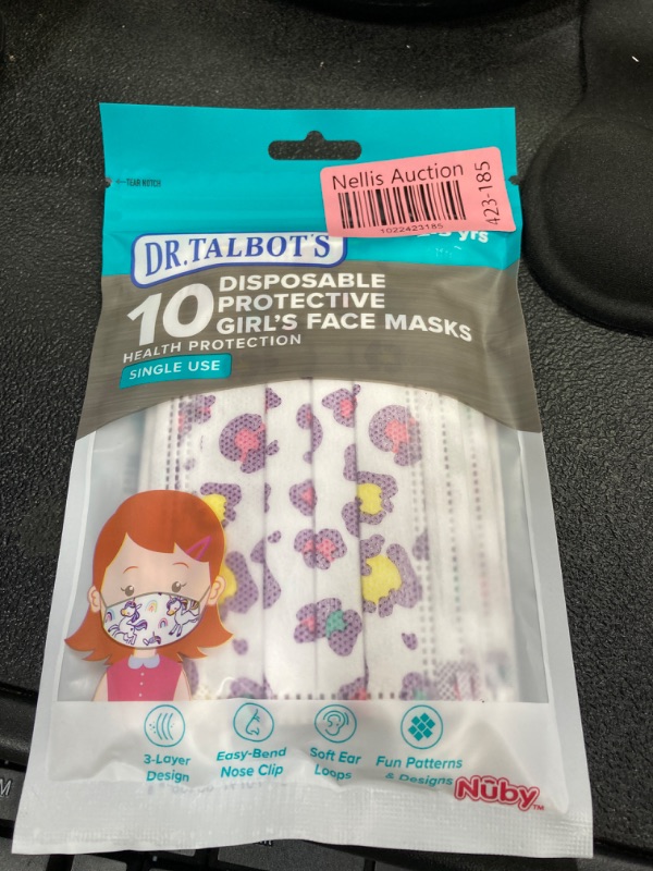 Photo 2 of Dr. Talbot's Disposable Protective Face Masks for Kids 2-5 Years (10 Count) and Prints (10 Count) Neutral 20 Count (Pack of 2)