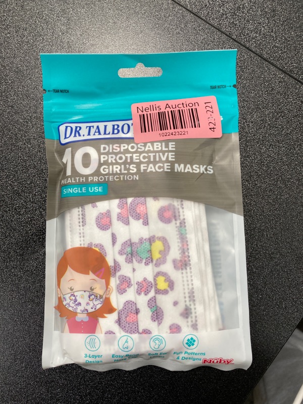 Photo 2 of Dr. Talbot's Disposable Protective Face Masks for Kids 2-5 Years (10 Count) and Prints (10 Count) Neutral 20 Count (Pack of 2)