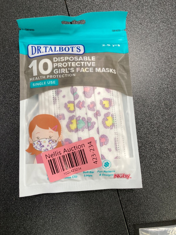 Photo 2 of Dr. Talbot's Disposable Protective Face Masks for Kids 2-5 Years (10 Count) and Prints (10 Count) Neutral 20 Count (Pack of 2)