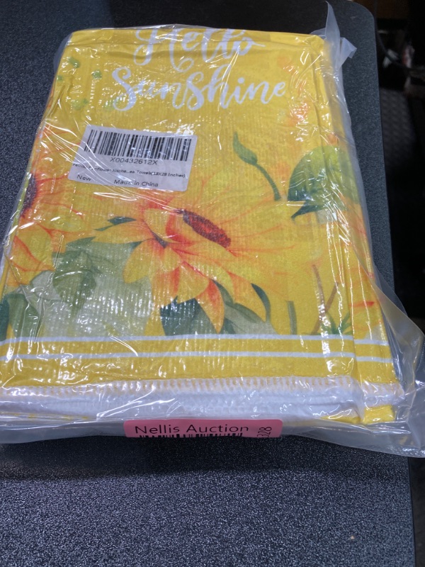 Photo 3 of **2 pack** Feuille Sunflower Kitchen Towels Set of 2 Decorative Summer Dish Towels for Kitchen Yellow Kitchen Decor Microfiber Spring Tea Towels (18x28 Inches)