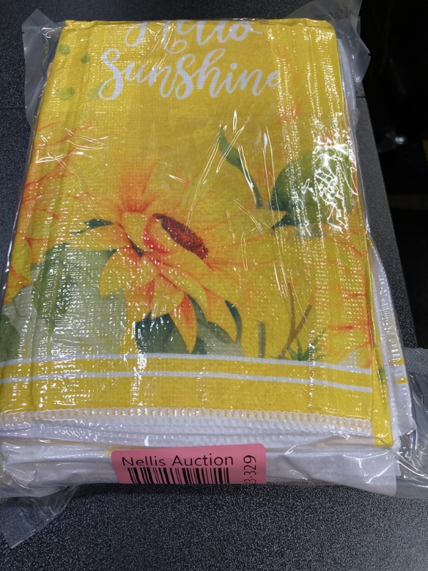 Photo 3 of **2 Pack** Feuille Sunflower Kitchen Towels Set of 2 Decorative Summer Dish Towels for Kitchen Yellow Kitchen Decor Microfiber Spring Tea Towels (18x28 Inches)