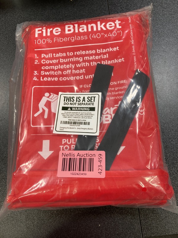 Photo 2 of Mart Cobra Emergency Fire Blanket for Home and Kitchen Fire Extinguishers for The House x4 Fiberglass Fire Blankets Emergency for Home Fireproof Blanket Fire Retardant Blankets Grease Spray