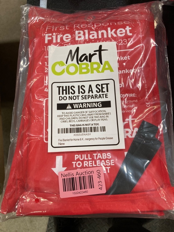 Photo 2 of Mart Cobra Emergency Fire Blanket for Home and Kitchen Fire Extinguishers for The House x2 Prepared Fiberglass Fire Blankets Emergency for Home Fireproof Blanket Fire Retardant Blankets Grease Spray