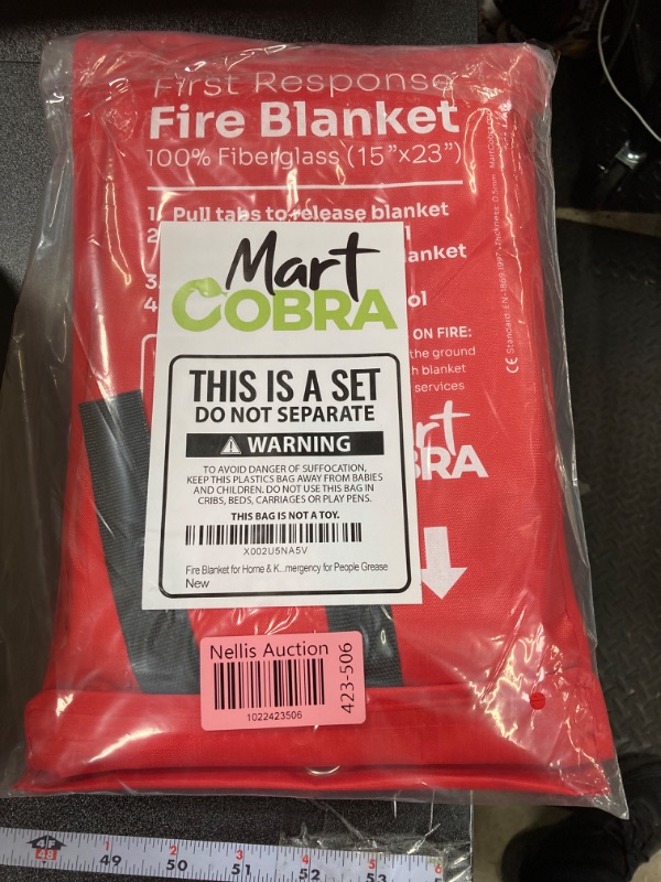 Photo 2 of Mart Cobra Emergency Fire Blanket for Home and Kitchen Fire Extinguishers for The House x2 Prepared Fiberglass Fire Blankets Emergency for Home Fireproof Blanket Fire Retardant Blankets Grease Spray