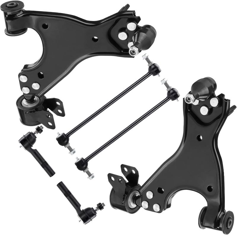 Photo 1 of 6PCS for 07-17 Buick Enclave Chevy Traverse GMC Acadia Saturn Outlook Front Lower Control Arms w/Ball Joints + Sway Bars + Outer Tie Rods Suspension Kit K621231 K621232 K750155 ES800286