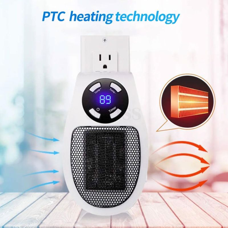 Photo 1 of Portable Plug in Heater, 500W Small Space Heater with Overheat Protection, Electronic Thermostat, LED Display Wall Plug Heaters for Indoor Use - Bathroom and Bedroom, etc https://a.co/d/5t1ADlH