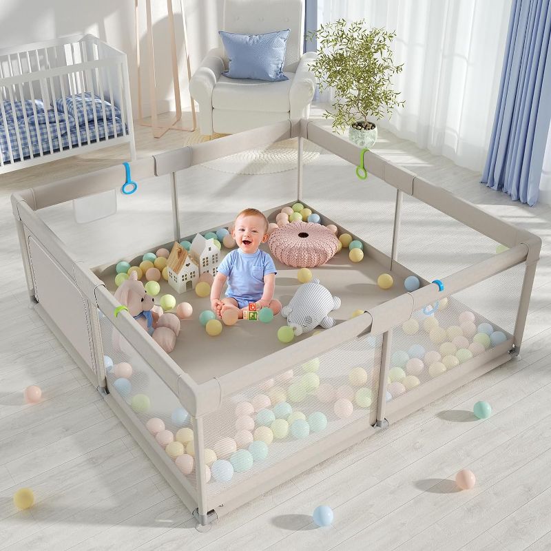 Photo 1 of Baby Playpen, Playpen for Babies and Toddlers, Extra Large Playpen, Play pens for Babies and Toddlers (59 * 59inch playpen Without mat