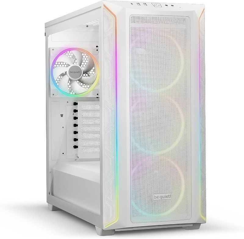 Photo 1 of Be quiet! Shadow Base 800 FX - ARGB - 4 Light Wings 140mm PWM Fans - Mid-Tower PC Gaming Case - 420mm radiators or E-ATX motherboards Support -White - BGW64