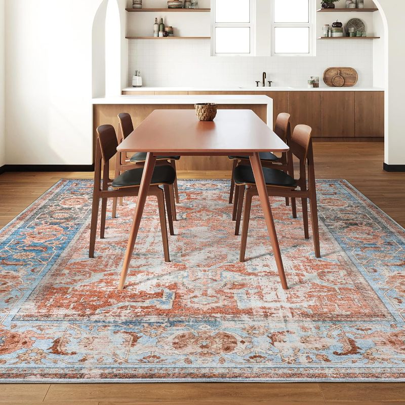 Photo 1 of Area Rug - Anti Slip 8x10 Washable Rug, Machine Washable Bedroom Rug, Stain Resistant for Living Room 

