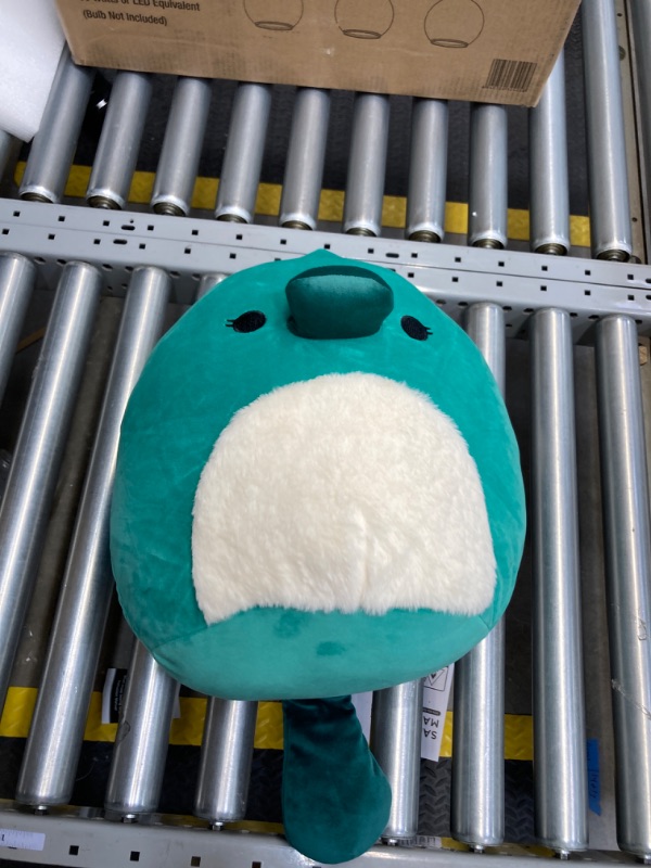 Photo 1 of Squishmallows Original 14-Inch Selassi Green Platypus with Fuzzy White Belly - Large Ultrasoft Official Jazwares Plush