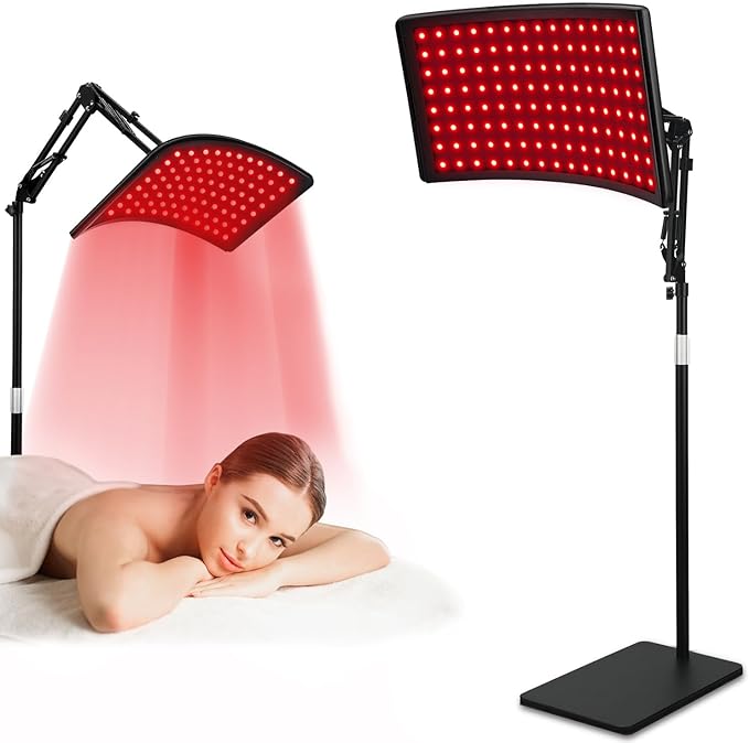 Photo 1 of Viconor Red Light Therapy Decive Lamp for Body, Infrared Light Therapy with Stand Adjustable - 660nm Red Light and 850nm Near Infrared Light for Body at Home Skin Care Pain Relief Black